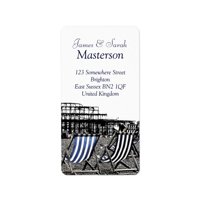 Deckchairs Brighton Pier (UK) Sticker Label (Front)