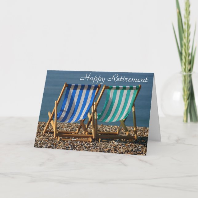 Deckchairs happy retirement card (Front)