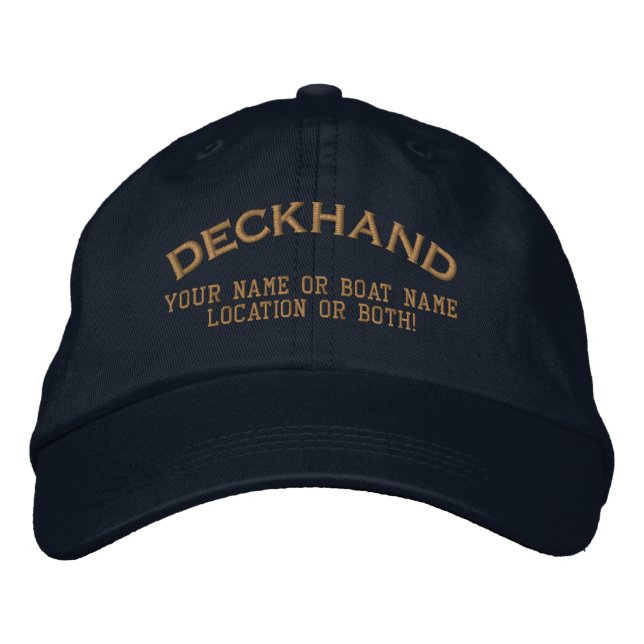 Deckhand Custom Your Name Boat Local Embroidered Hat (Front)