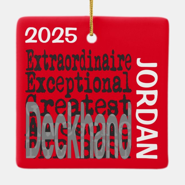 Deckhand Extraordinaire Ceramic Ornament (Back)