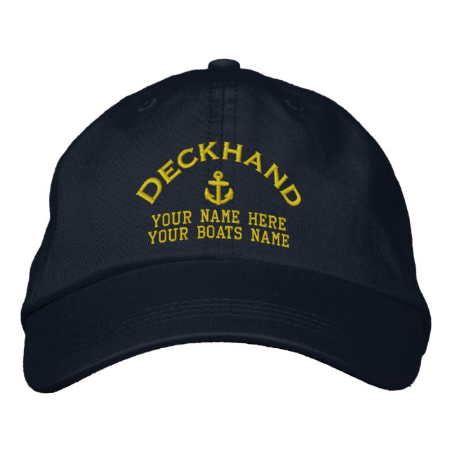 Deckhand  sailing boat crew embroidered hat (Front)