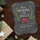 Decking New Halls | Chalkboard Holiday Moving Card<br><div class="desc">Send a Christmas message and let your loved ones know you have moved this holiday time. The design is easy to personalise with your own wording and your family and friends will be thrilled when they receive these fabulous change of address holiday cards.</div>
