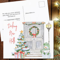 Decking New Halls Christmas Door Number Holiday