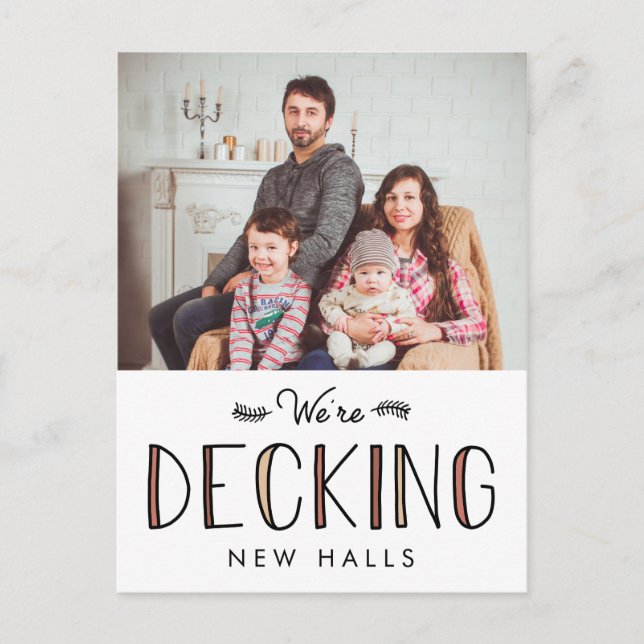 Decking New Halls | Holiday Moving Announcement (Front)