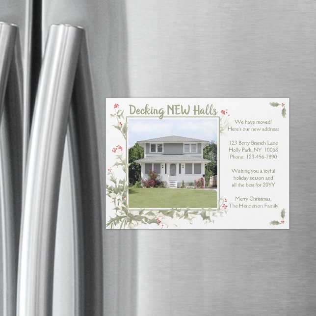 Decking New Halls Magnetic We Moved Christmas Card (Creator Uploaded)