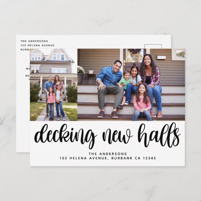 Decking New Halls Modern Photo Holiday Moving Anno Postcard (Front/Back)