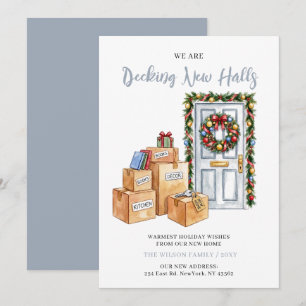 Decking New Halls New Address Moving Holiday Card