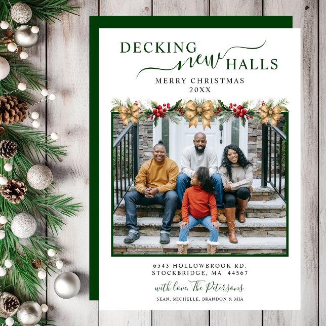 Decking New Halls Photo Christmas New Home Moving Announcement (Creator Uploaded)