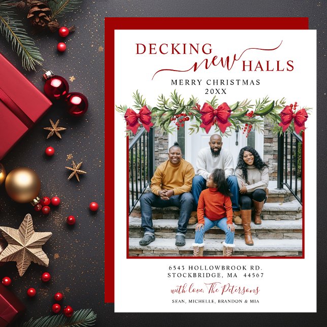 Decking New Halls Photo Christmas New Home Moving Announcement (Creator Uploaded)
