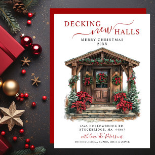 Decking New Halls Rustic New Home Christmas Moving Announcement