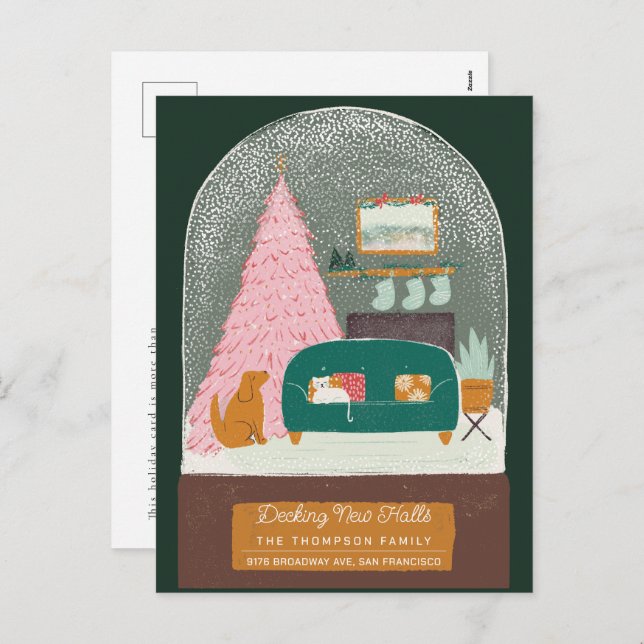 Decking New Halls Snow Globe Moving Announcement (Front/Back)