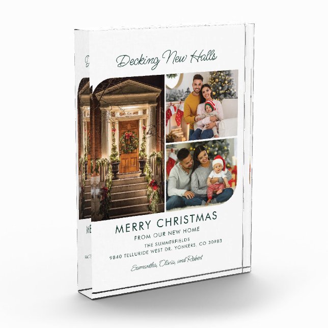 Decking New Halls We've Moved Christmas Moving Photo Block (Left)