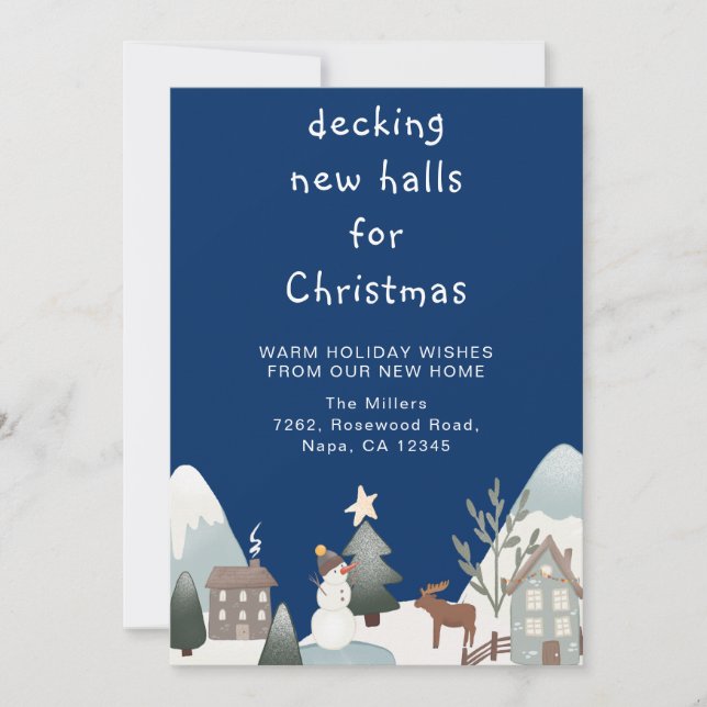 Decking New Halls Winter Scene Moving Announcement (Front)