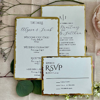 Deckle Edge Details Foil Enclosure Card