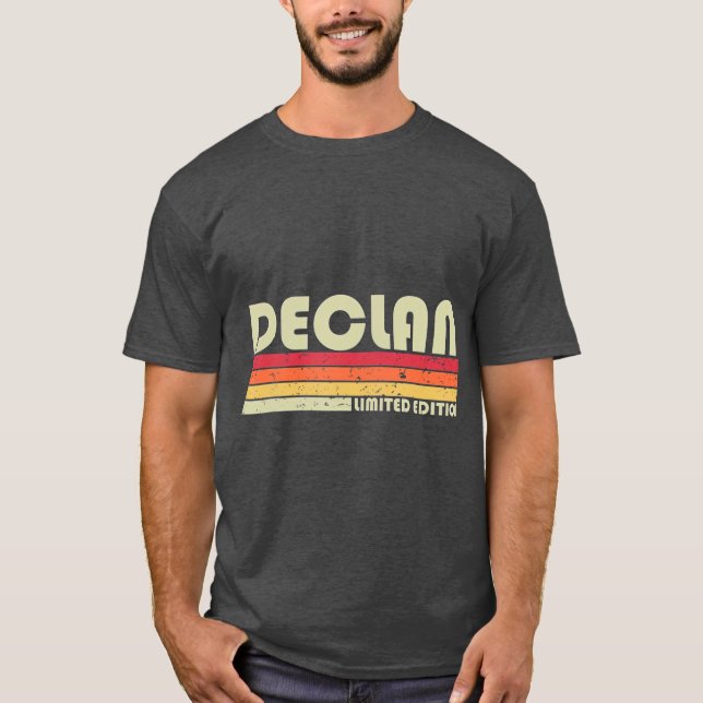 DECLAN Gift Name Personalised Funny Retro T-Shirt (Front)