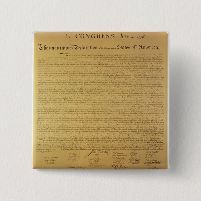 Declaration of Independence 15 Cm Square Badge (Front)
