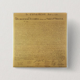 Declaration of Independence 15 Cm Square Badge