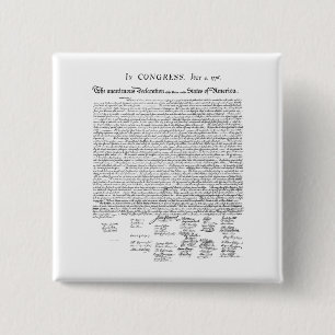 Declaration of Independence 15 Cm Square Badge