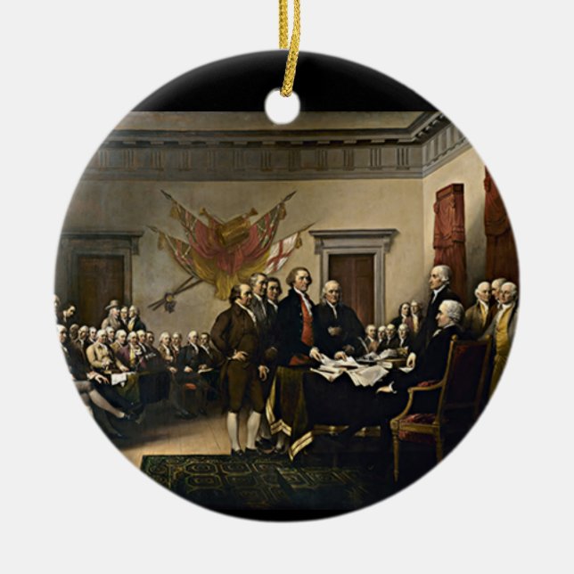 Declaration of Independence 1776 Ceramic Tree Decoration (Front)