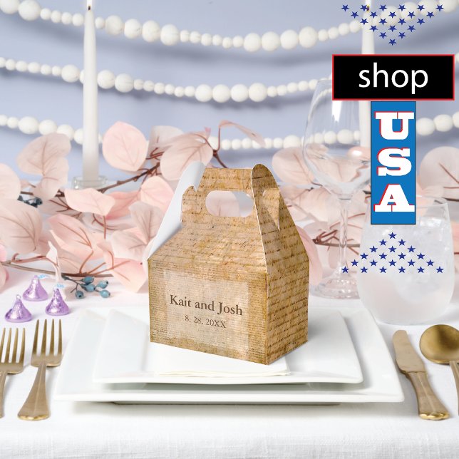 Declaration of Independence 📜 1776 Vintage  Favour Box (patriotic wedding favor box)