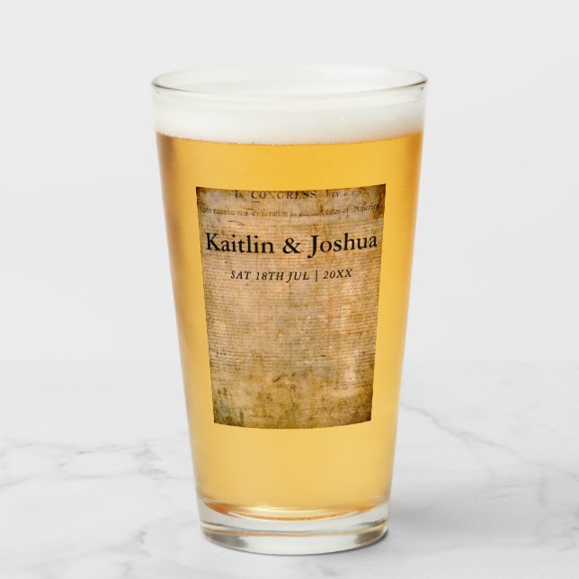 Declaration of Independence 📜 1776 Vintage  Glass (Front Filled)
