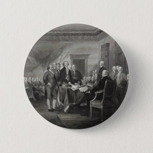 Declaration of Independence 6 Cm Round Badge (Front)