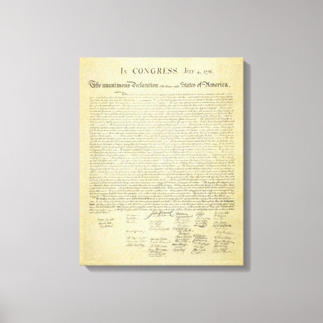 Declaration Of Independence Canvas Print (Front)