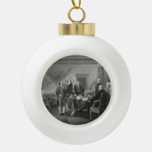 Declaration of Independence Ceramic Ball Christmas Ornament