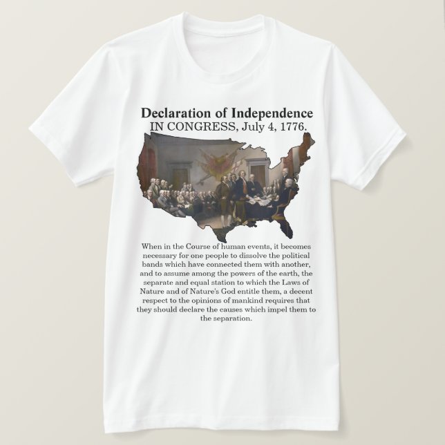 Declaration of Independence CONGRESS, July 4, 1776 T-Shirt (Design Front)