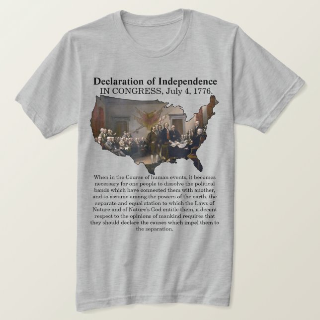 Declaration of Independence CONGRESS, July 4, 1776 T-Shirt (Design Front)
