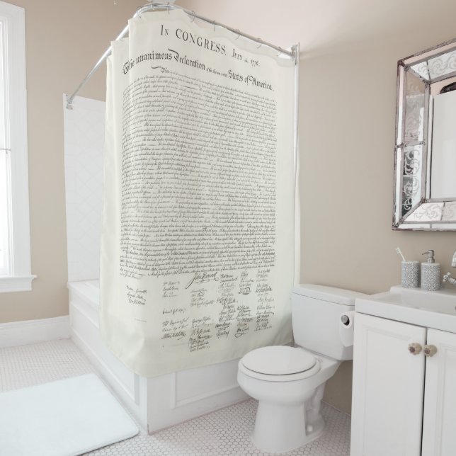 Declaration of Independence July 4th America Shower Curtain (In Situ)
