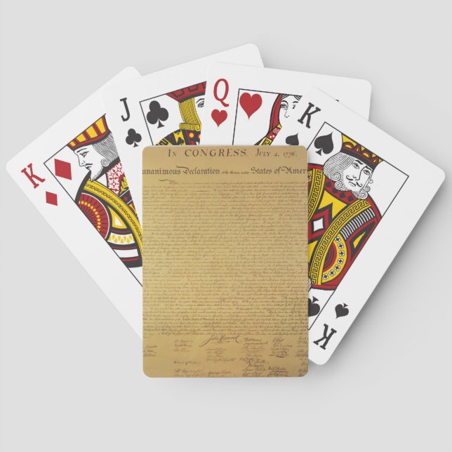 Declaration of Independence Playing Cards (Back)