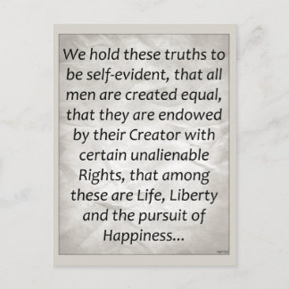 Declaration of Independence Postcard