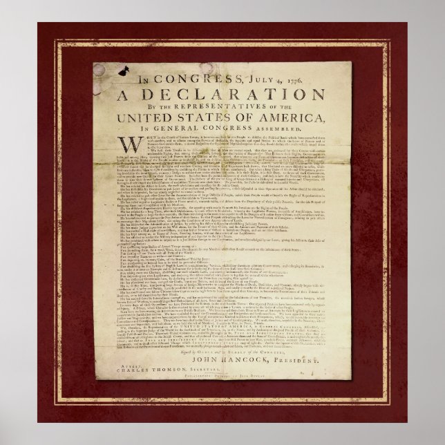 Declaration of Independence Poster (Front)