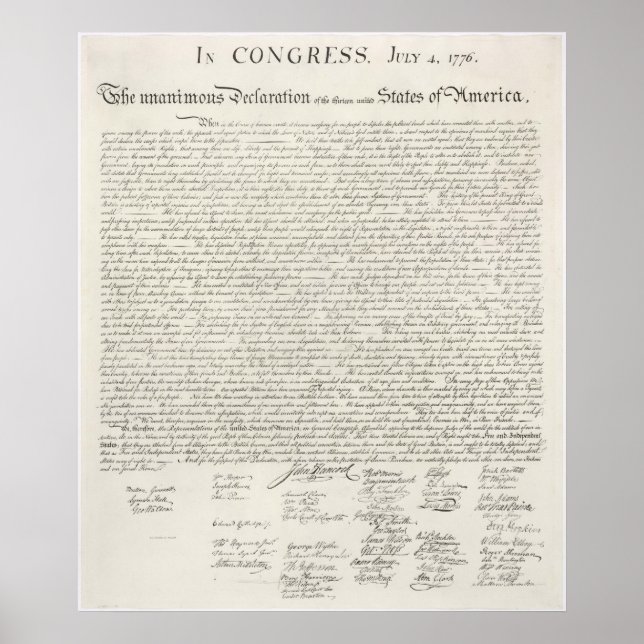 Declaration of Independence Poster Two (Front)