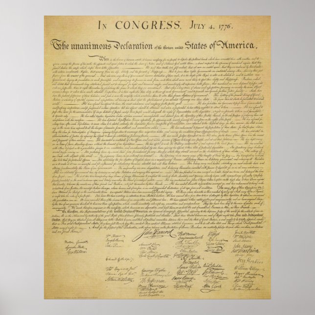 Declaration of Independence Print (Front)