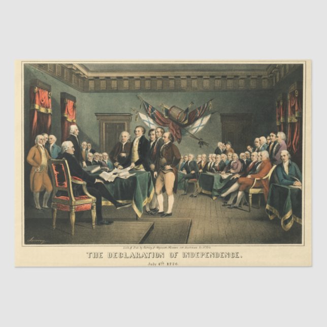 Declaration of Independence, Restored Decoupage Tissue Paper (Front)