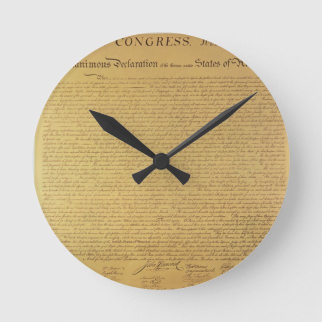 Declaration of Independence Round Clock (Front)