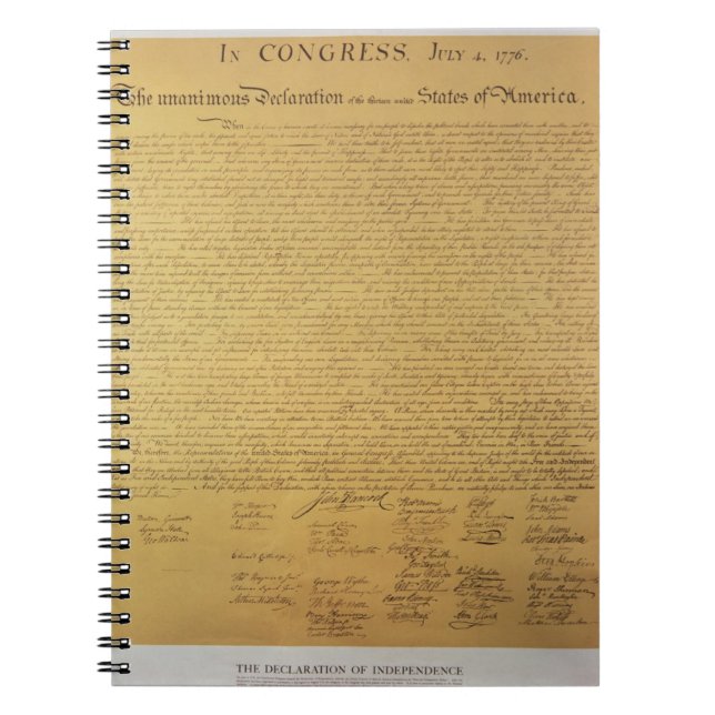 Declaration of Independence Spiral Notebook (Front)