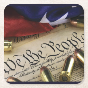 Declaration of Independence Square Paper Coaster