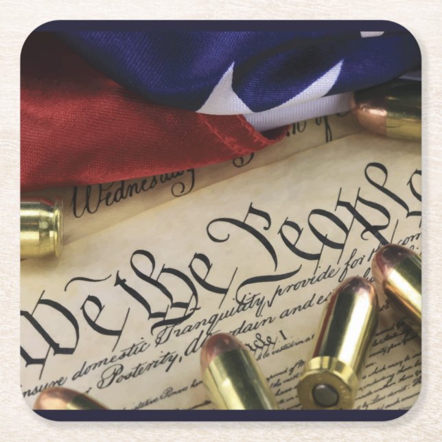 Declaration of Independence   Square Paper Coaster (Front)