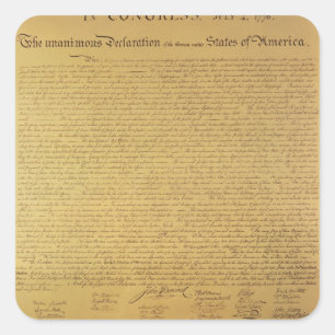 Declaration of Independence Square Sticker