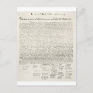 Declaration of Independence Two Postcard