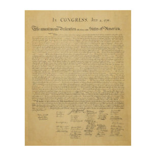 Declaration of Independence Wood Wall Art