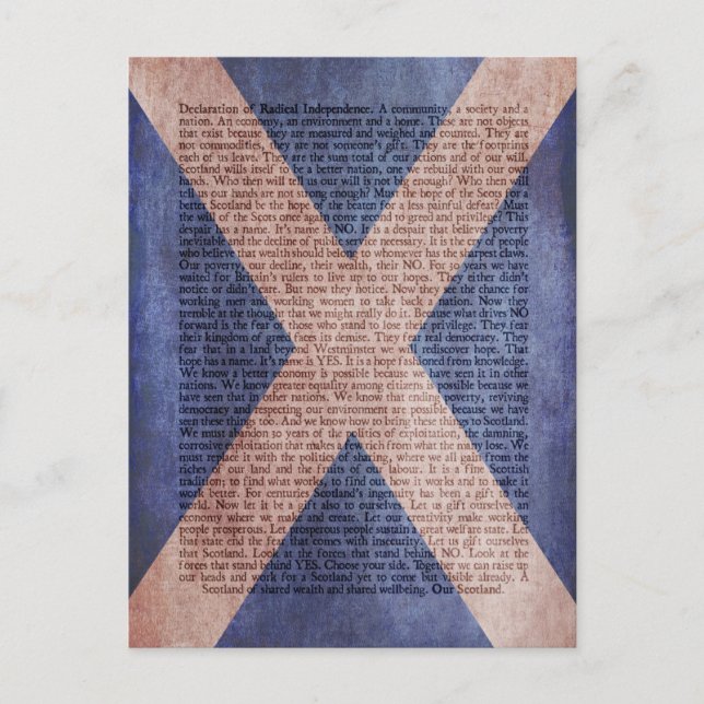 Declaration of Radical Independence postcard (Front)