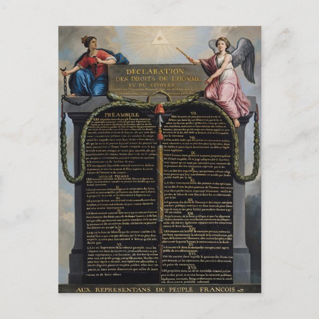 Declaration of the Rights of Man and Citizen Postcard (Front)