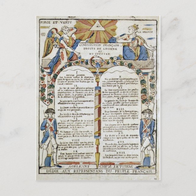 Declaration of the Rights of Man and of the Citize Postcard (Front)