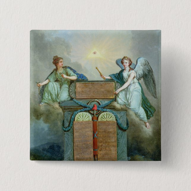 Declaration of the Rights of Man and the Citizen 15 Cm Square Badge (Front)