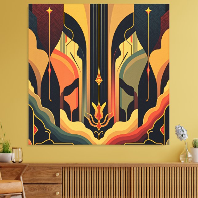 Deco Abstraction Canvas Print (Insitu(LivingRoom))