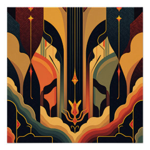 Deco Abstraction Glossy Poster